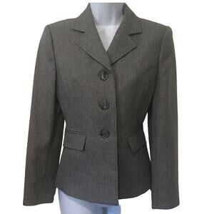 Le Suit Gray Career Jacket Blazer sz 2 petite